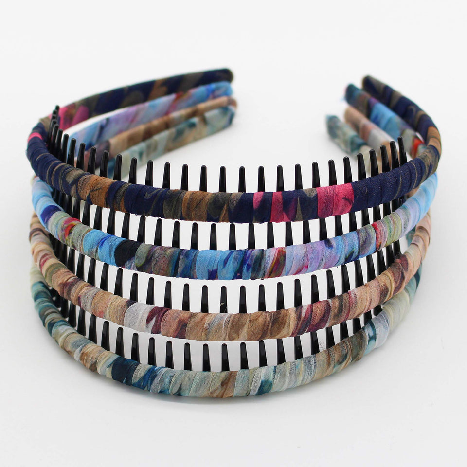 JOBAND front view of 4-pack headbands showing multi-colored set and compact design for easy styling