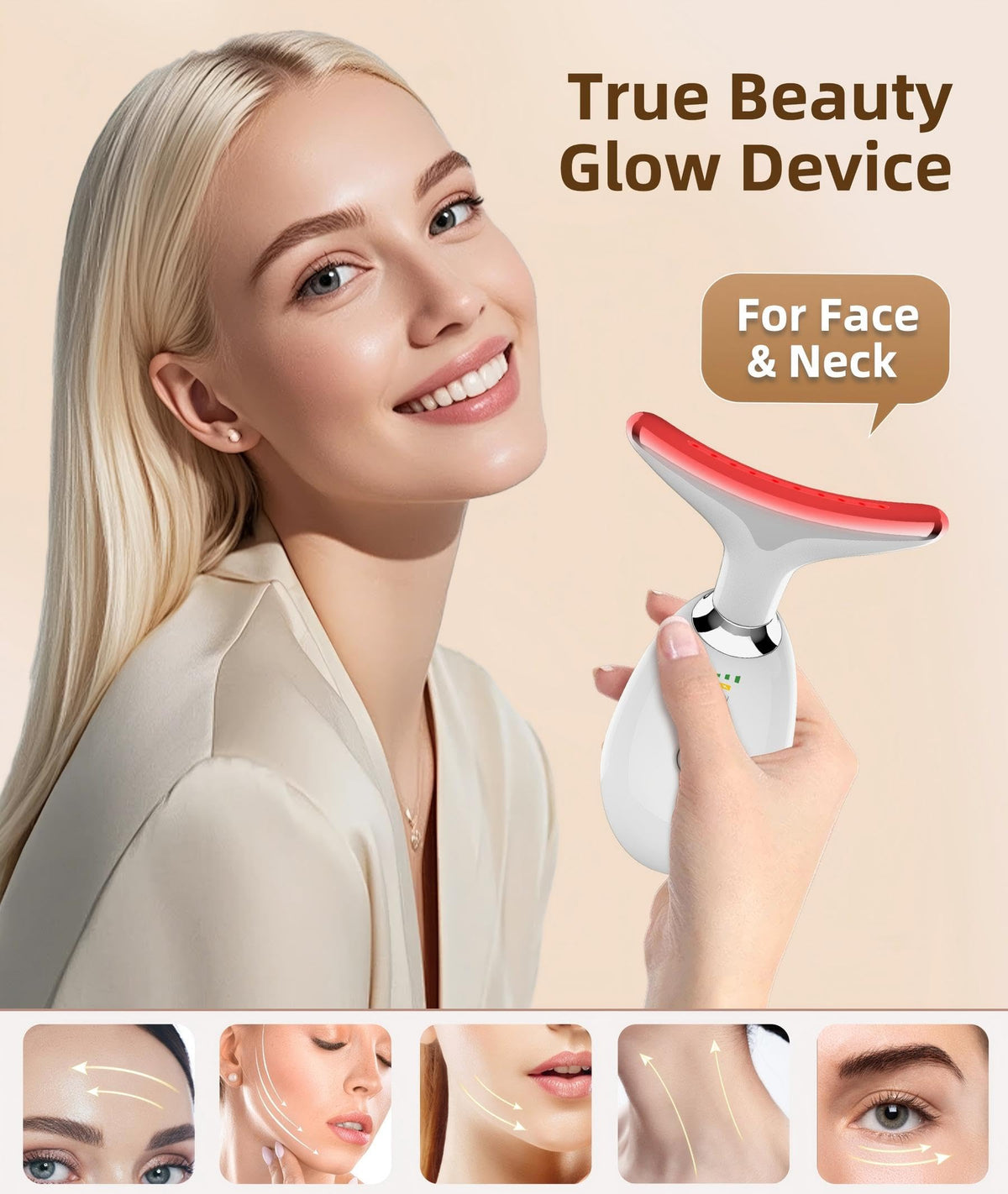 Jobazok device detail showing heating surface and vibration zones for soothing benefit