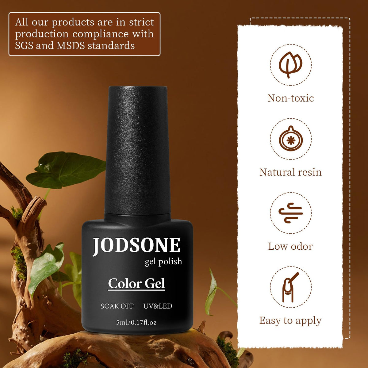 JODSONE spread of 95 color bottles showcasing wide palette for creative looks