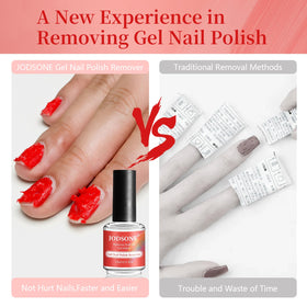 JODSONE gel being applied to a nail showing faster polish softening