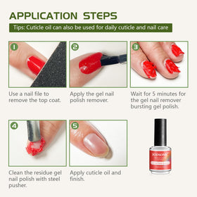 JODSONE applying remover to a nail to speed up gel removal