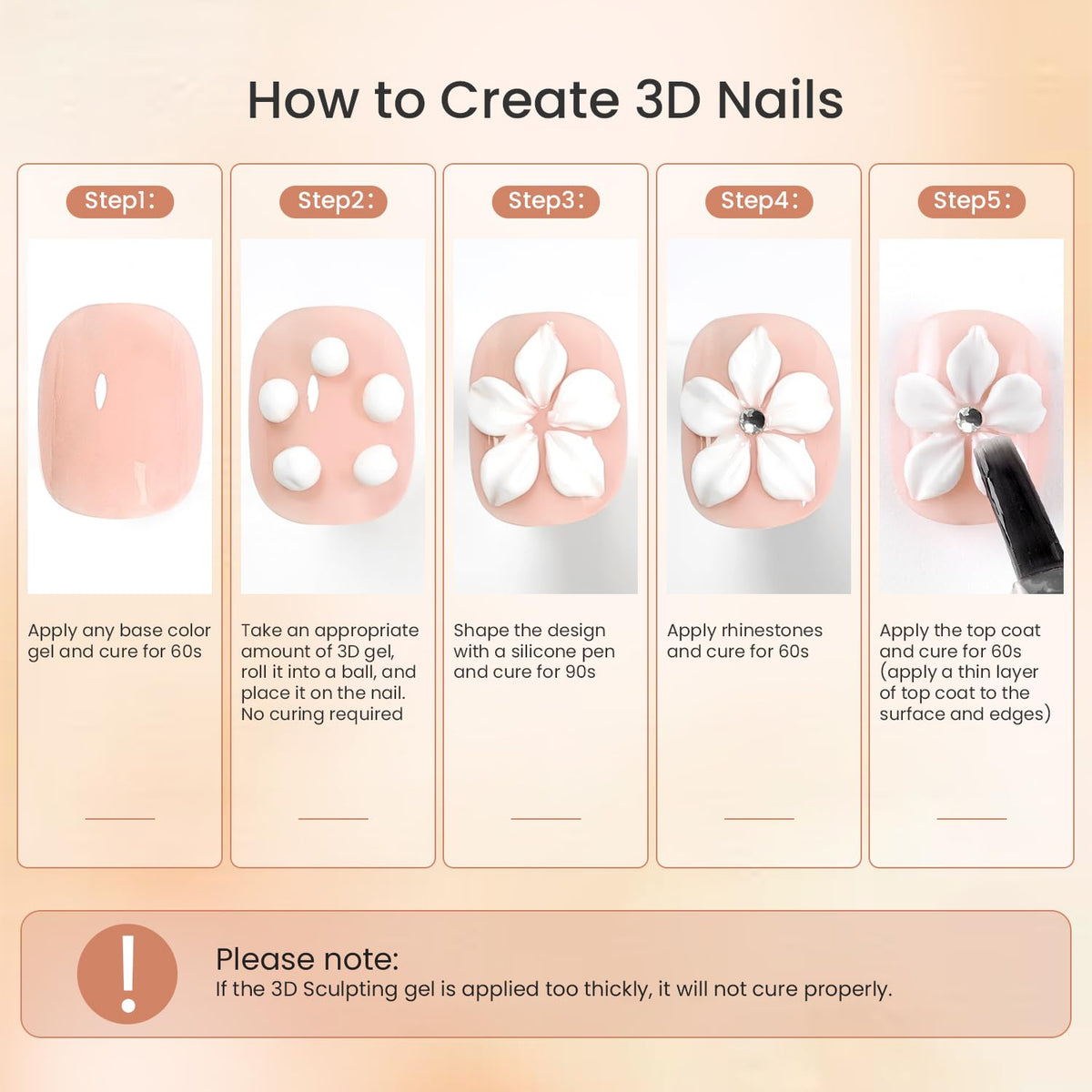JODSONE gel applied on nail tip before curing, demonstrates structure benefit