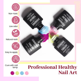 JODSONE base and matte plus glossy top coats close-up ensuring long-lasting finish