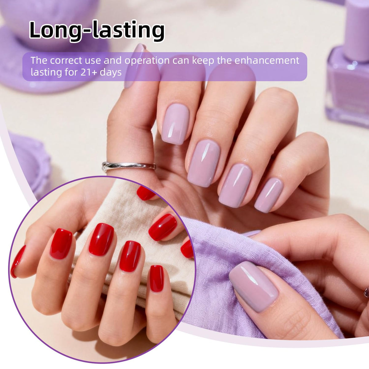 JODSONE closeup of gel polish texture demonstrating smooth, even coverage