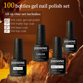 JODSONE row of colorful gel bottles displayed for easy color selection benefit