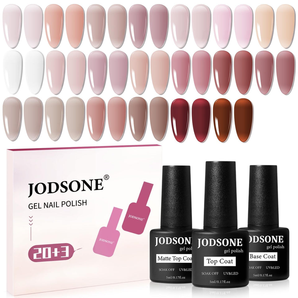JODSONE front packaging showing 23-piece gel set and color preview for gifting