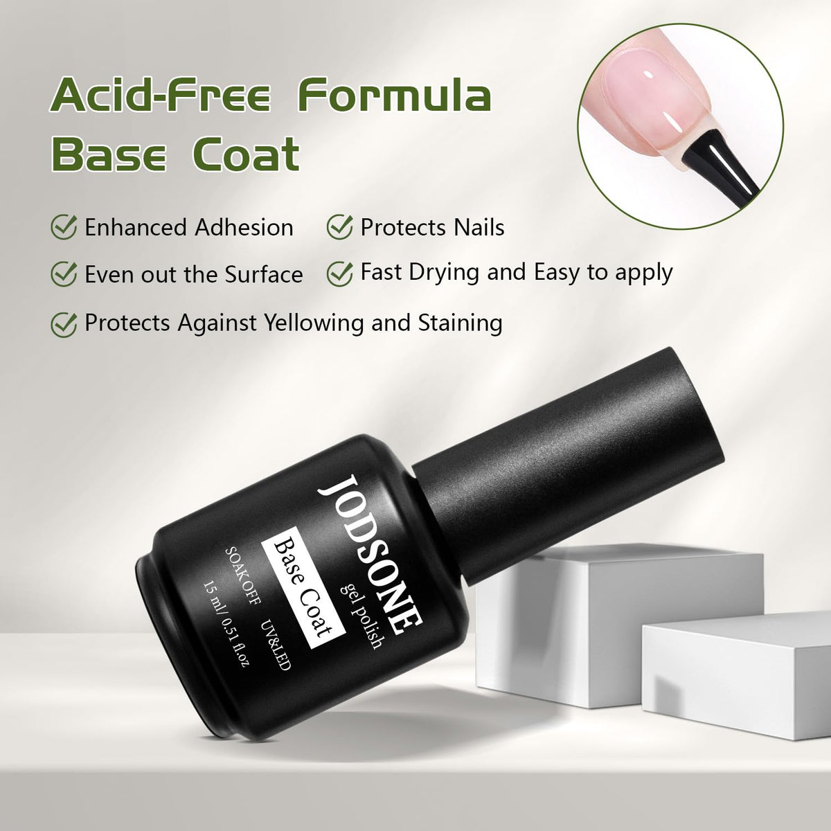 JODSONE lifted gel after 3 minutes showing fast removal benefit