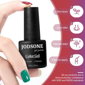JODSONE glitter and matte swatch closeup showing finish contrast and high pigment payoff