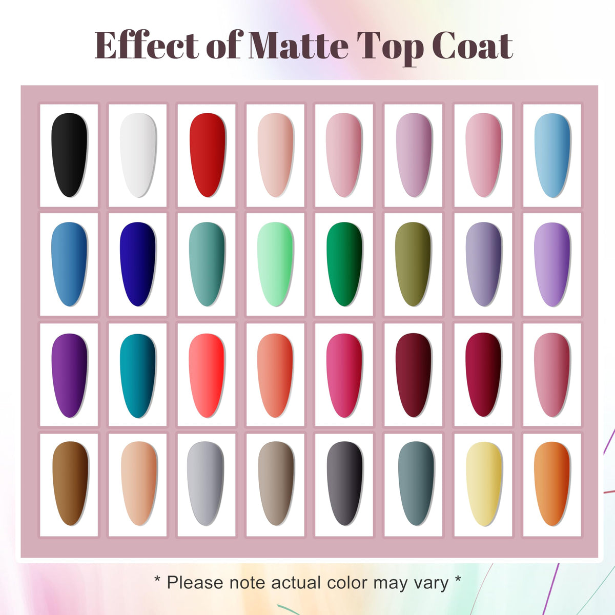 JODSONE swatches showing glossy versus matte finishes for choice