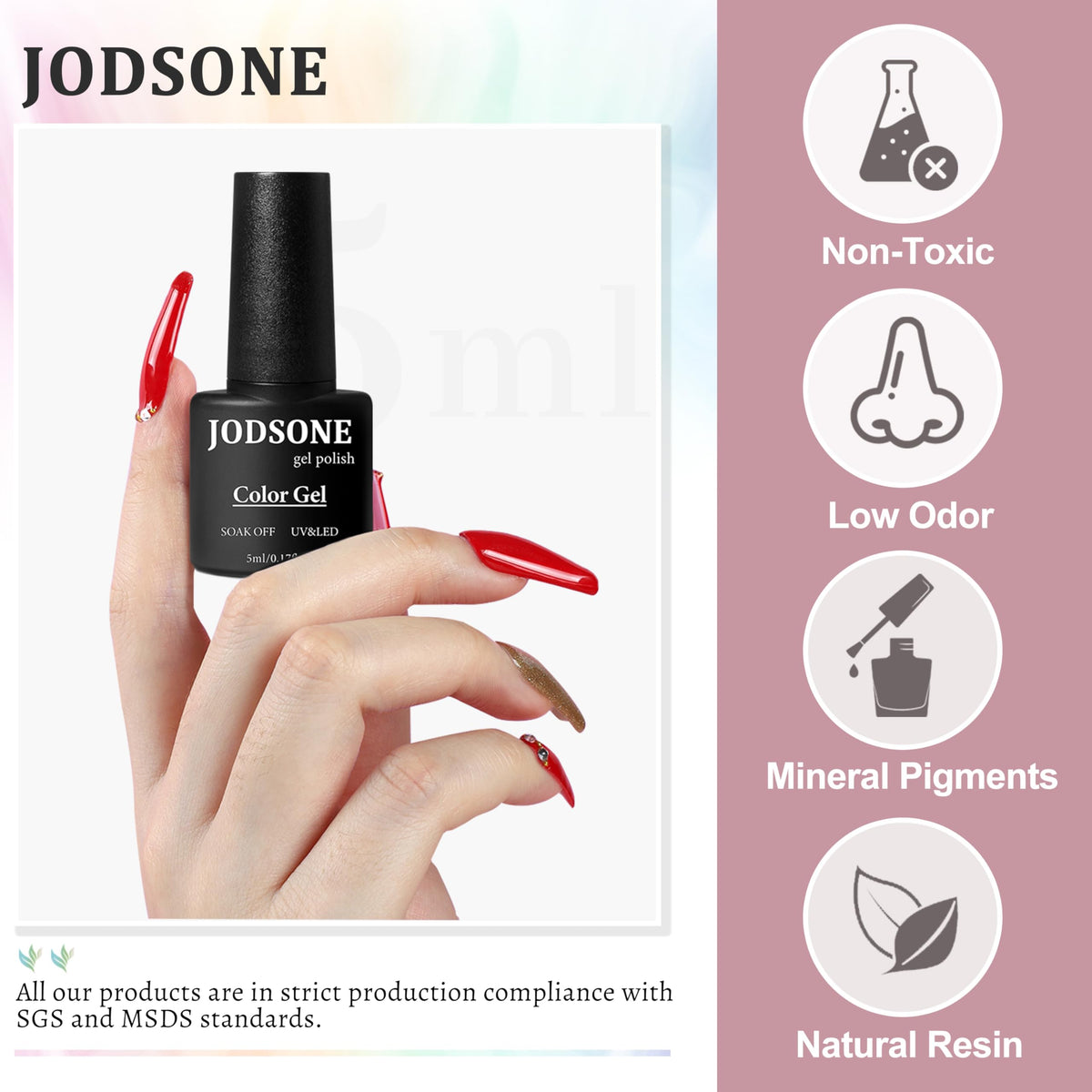 JODSONE polish curing under LED lamp demonstrating fast drying