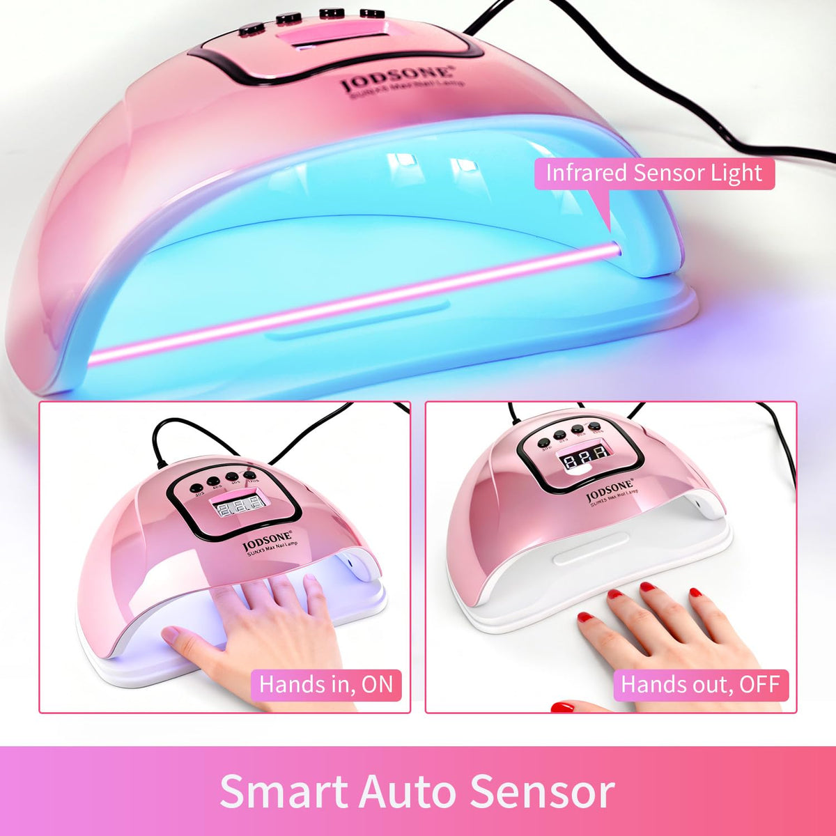 JODSONE interior LED array detail for even, fast gel curing benefit