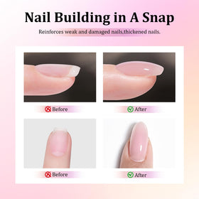 JODSONE jelly pink overlay on natural nail giving translucent healthy-looking finish