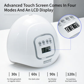 JODSONE closeup of LCD display and timer controls for precise curing