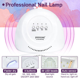 JODSONE LED lamp top view with display and fast curing benefit