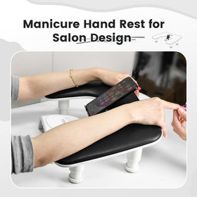 JODSONE arm rest beside a hand for scale to show compact size and practical support