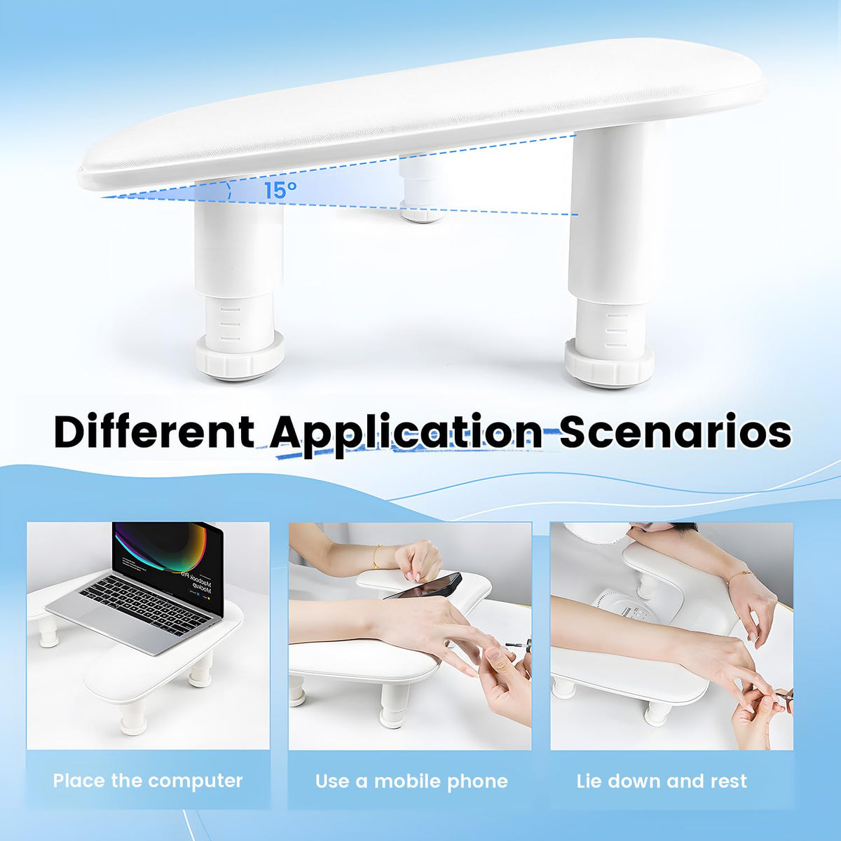 JODSONE side profile showing three adjustable height positions for ergonomic support