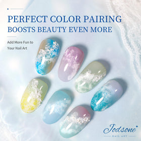 JODSONE droplet on uncured base gel demonstrating spreading action and easy DIY use