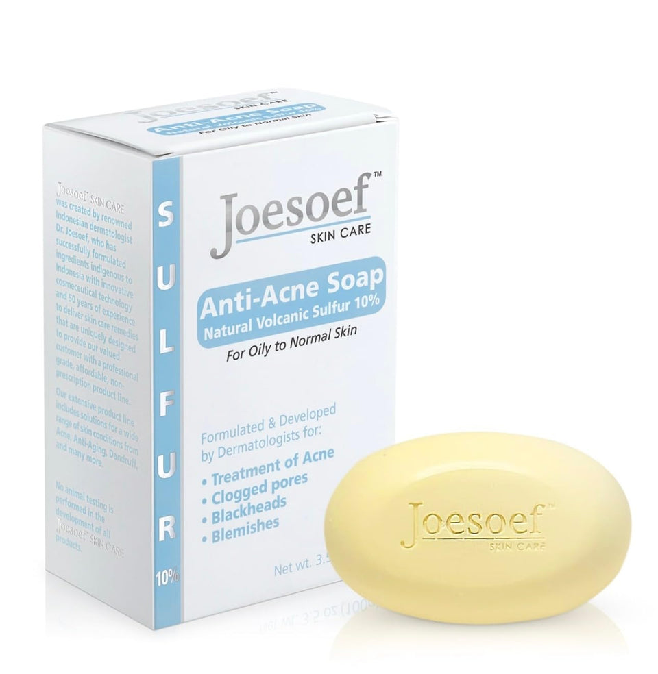 JOESOEF front packaging showing medicated sulfur soap benefits