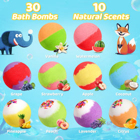 JOFEI bath bomb next to a child’s hand for size comparison and safe handling