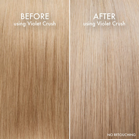 John Frieda before and after blonde hair showing cooler, brighter results