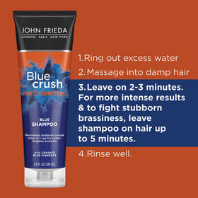 John Frieda conditioner applied to lengths and ends to show smoothing and shine