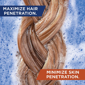 John Frieda conditioner creamy blue texture dispensed to show moisturizing benefit