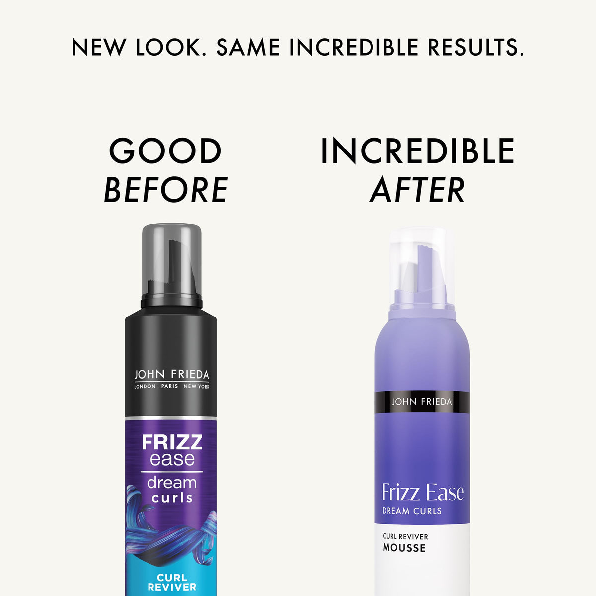 John Frieda close-up of mousse foam texture providing lightweight bounce