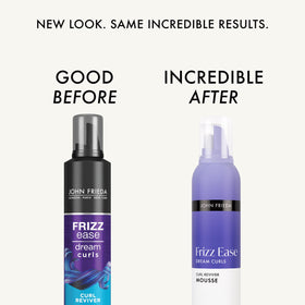 John Frieda close-up of mousse foam texture providing lightweight bounce