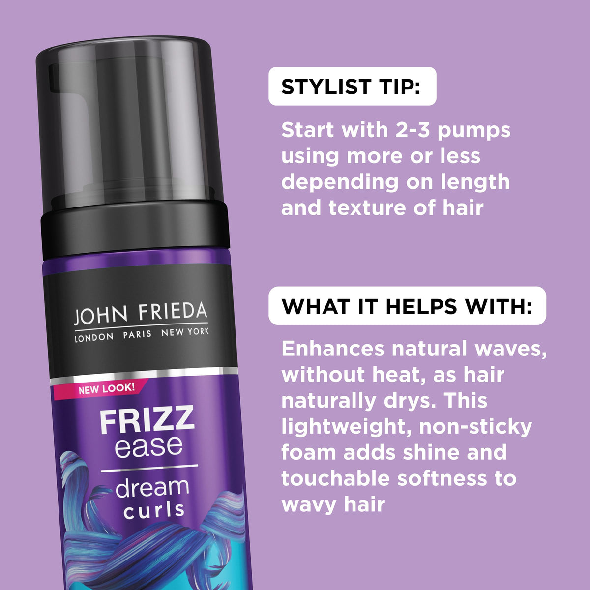 John Frieda curl definition held in hand showing shape retention