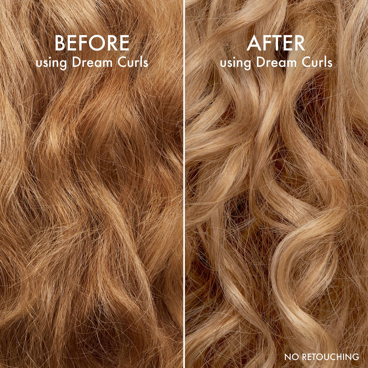 John Frieda before and after curls showing improved definition and bounce