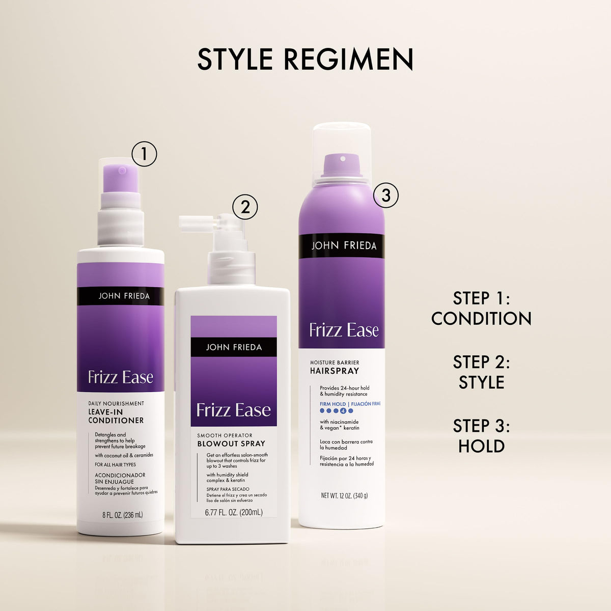 John Frieda duo pack box display for value and consistent styling supply
