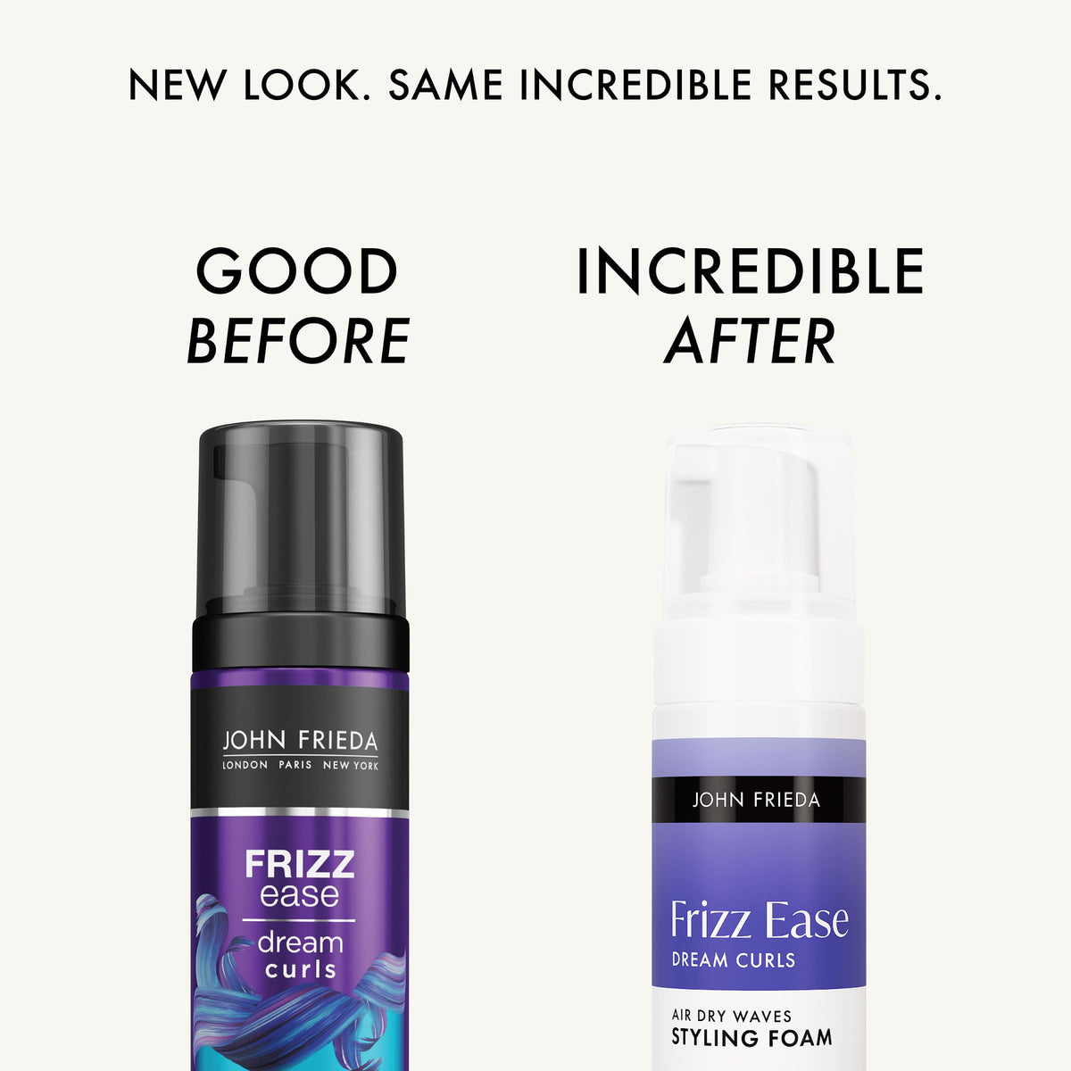 John Frieda foam texture in palm illustrating lightweight spread