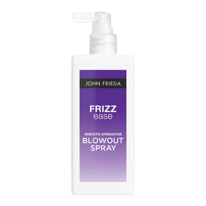John Frieda bottle front packaging showing product benefits and sleek design