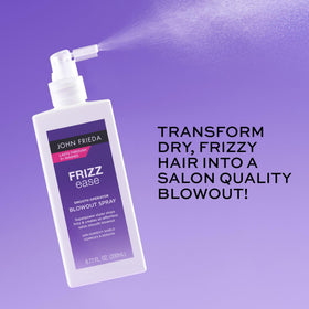 John Frieda label closeup highlighting key ingredients like keratin and humidity shield