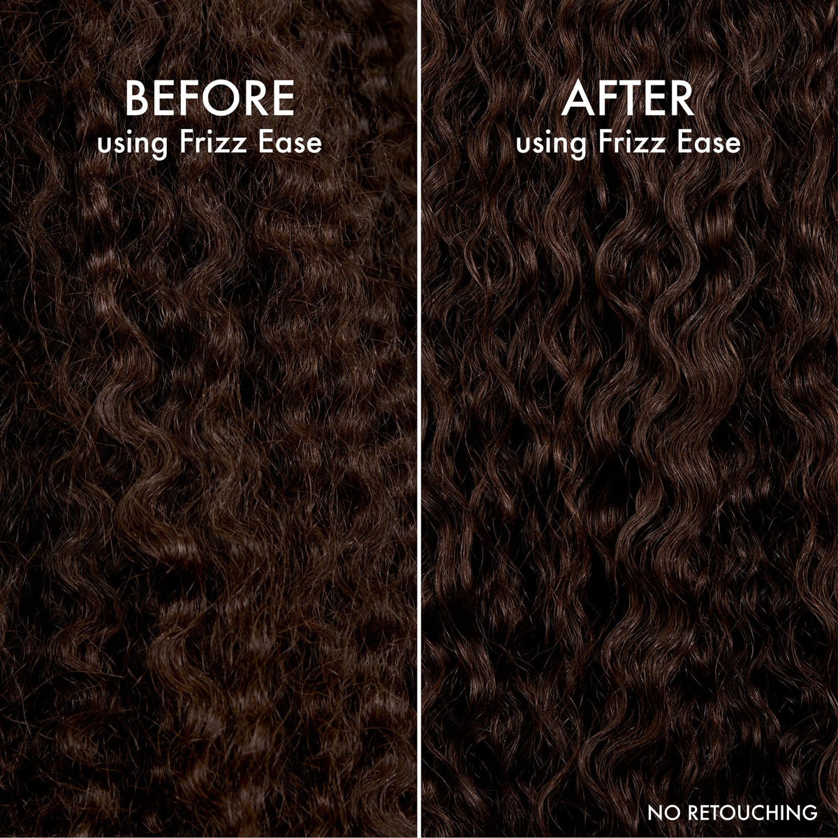 John Frieda shiny finish hair detail displaying smooth, frizz-free look