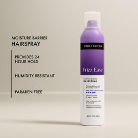 John Frieda spray on hair in use giving instant hold and shine