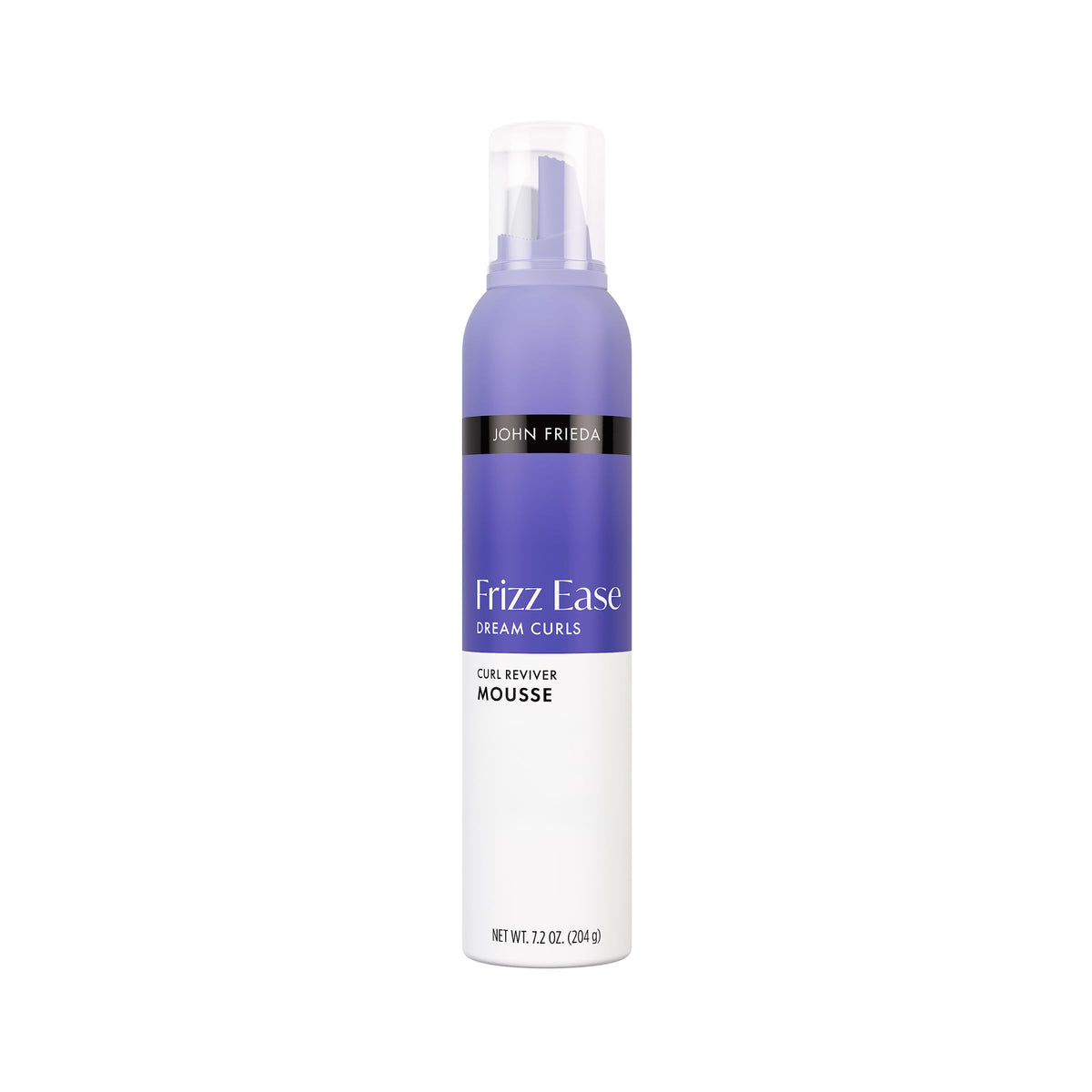 John Frieda front packaging showing Dream Curls mousse and size benefit