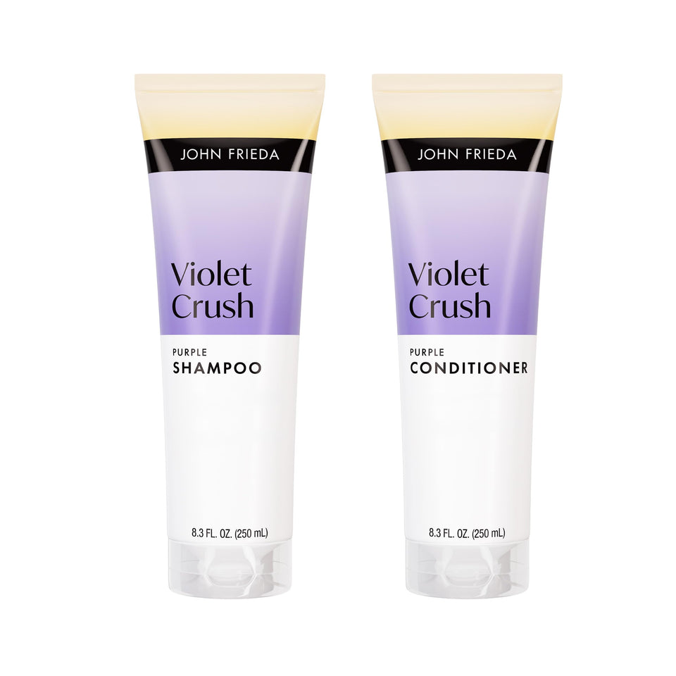 John Frieda front packaging showing both bottles and product benefits