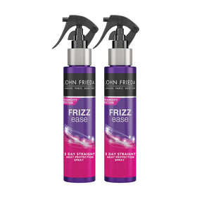 John Frieda front packaging showing bottle and branding, clear styling benefit