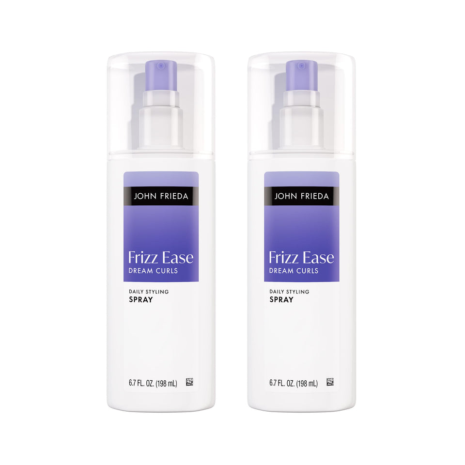 John Frieda front packaging showing bottle and label, clear curl benefits