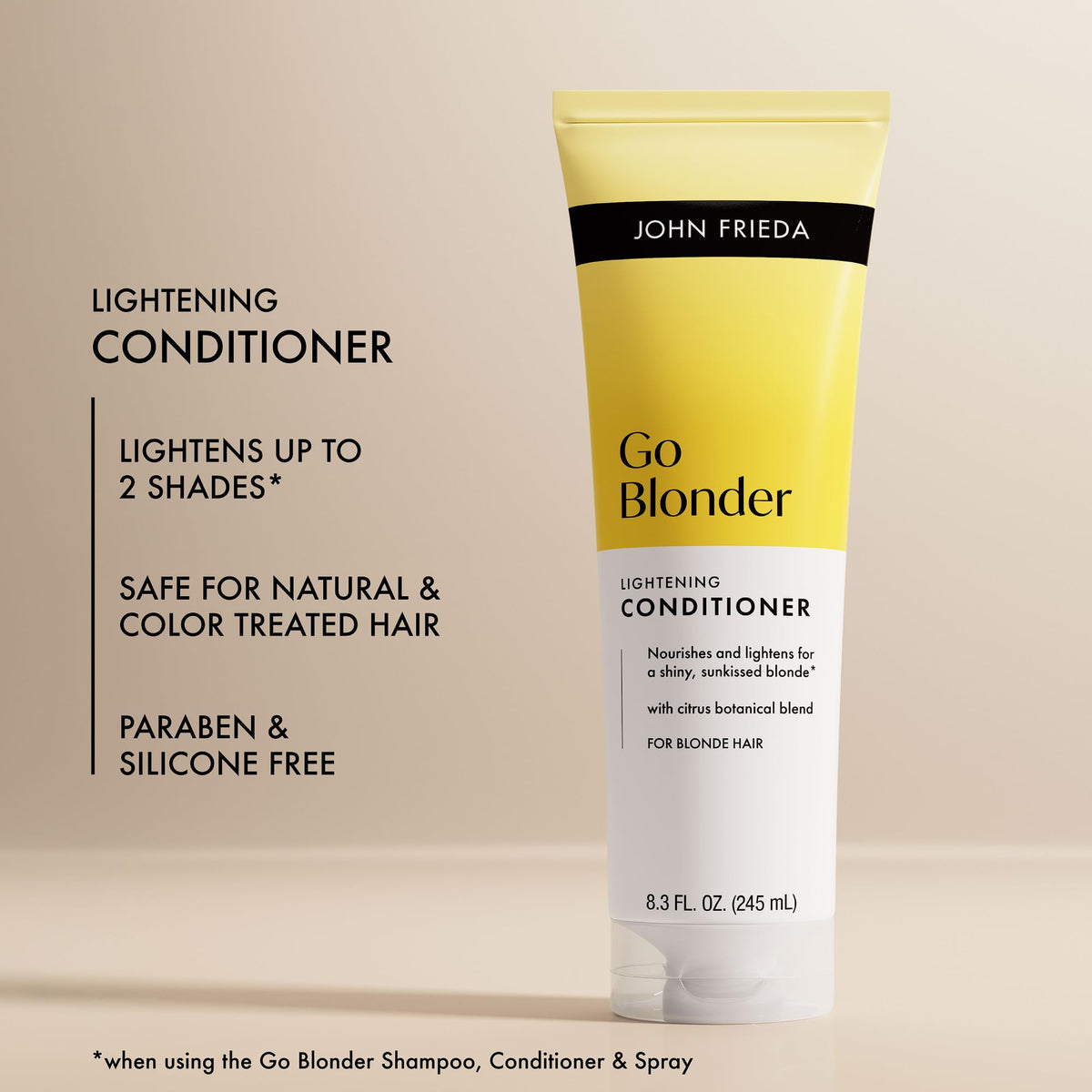 John Frieda before and after subtle brightening and enhanced shine