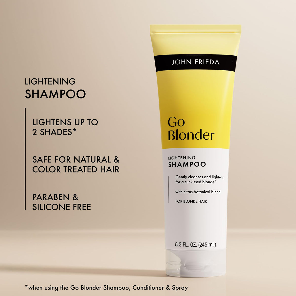 Close-up of John Frieda lather illustrating gentle cleansing and shine