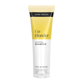 John Frieda front packaging showing bottle and benefit of gradual brightening