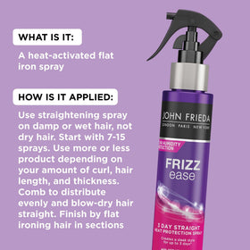 John Frieda keratin ingredient visual on strands, highlighting smoothing benefit