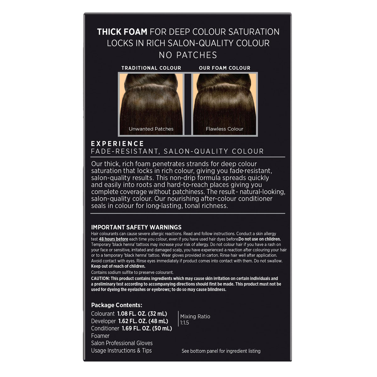 Lifestyle model with deep brown-black hair showcasing John Frieda long-lasting color