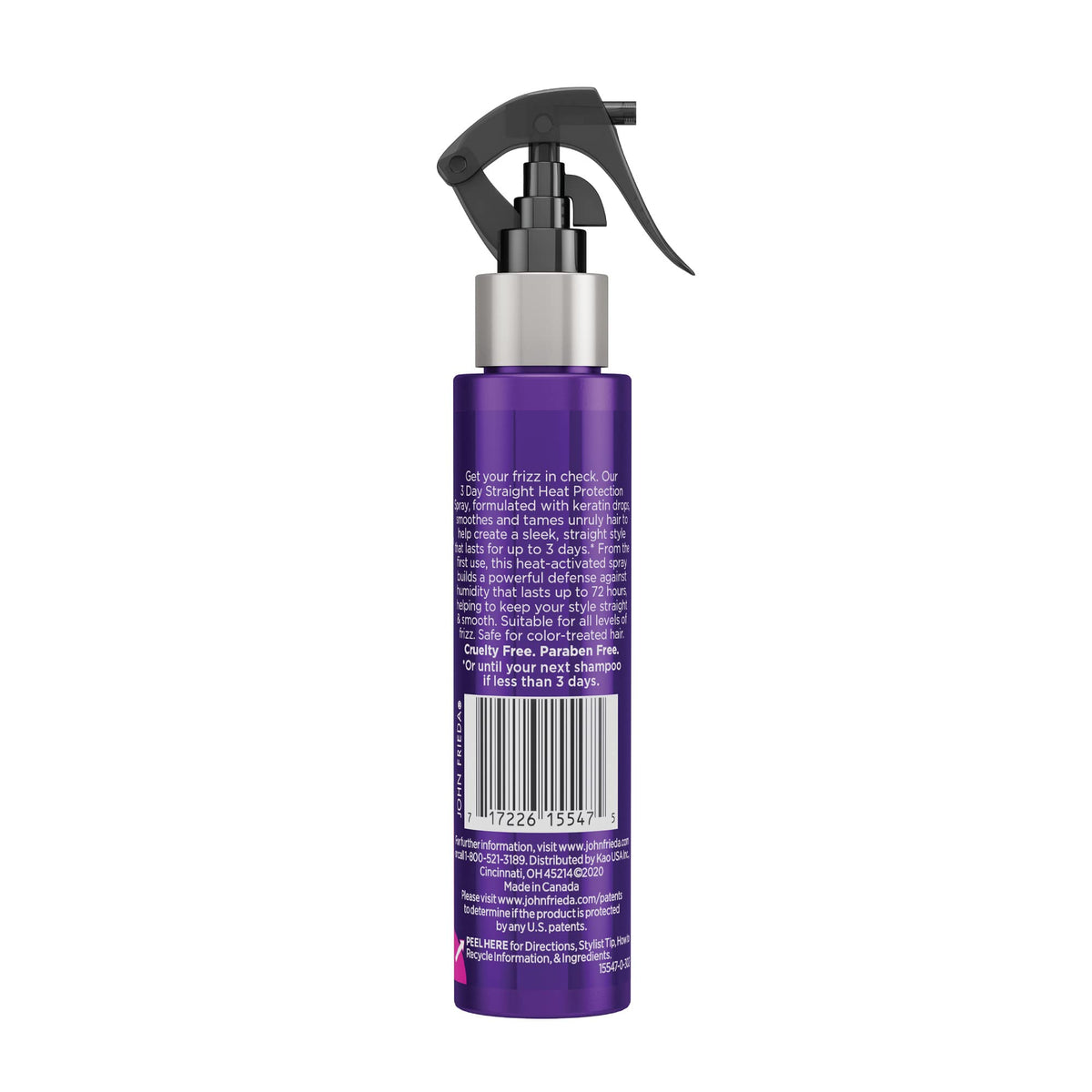 John Frieda modeled sleek glossy hair after styling for frizz control