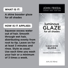 John Frieda texture close-up on hair strand showing smoother, glossier finish