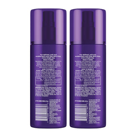 John Frieda bottle with Frizz Ease serum suggesting layered anti-frizz styling benefits
