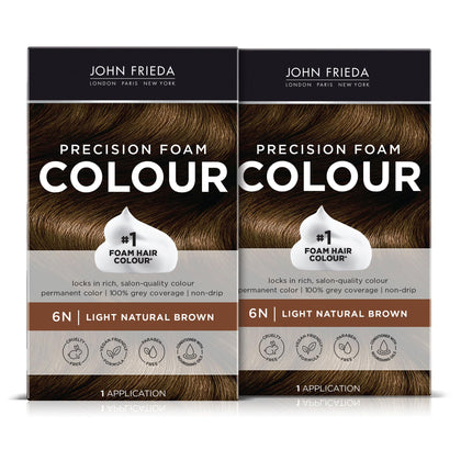 John Frieda front packaging showing pack of two and clear benefits