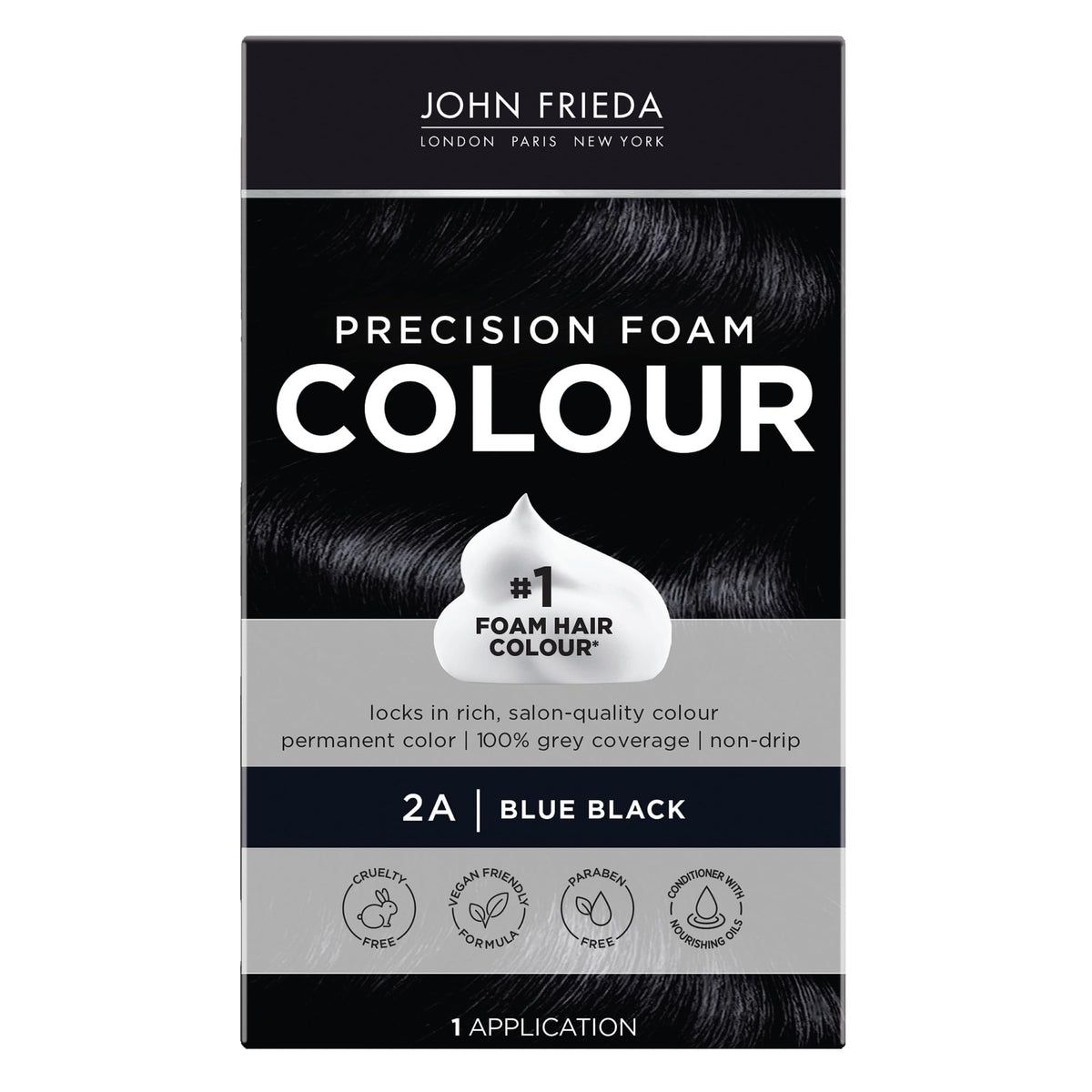 John Frieda front packaging showing kit contents and mess-free promise